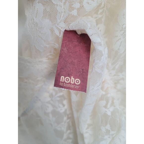 No Boundaries Lace V-Neck Slouchy Wrap Top Size XXL Ivory Boho Festival Dainty - Picture 4 of 10